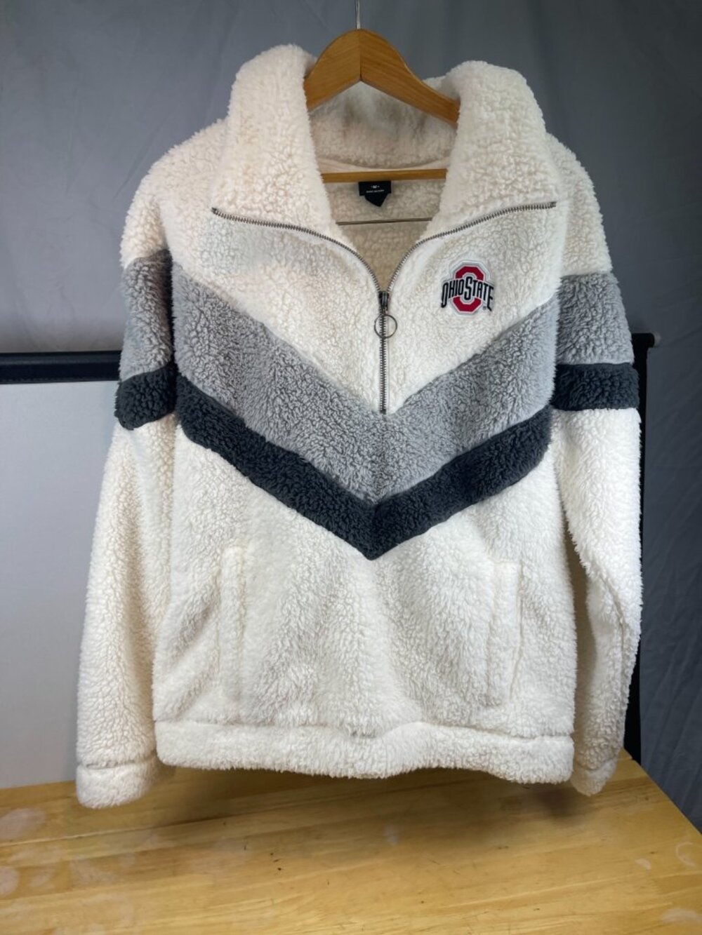Ohio State Buckeyes Sherpa Quarter Zip Pullover Fleece Jacket Women's M